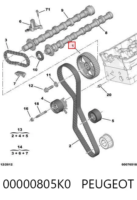 Шестерня распредвала 00000805K0 Peugeot/Citroen