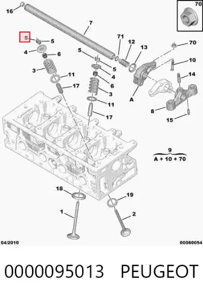 Сухарь клапана PEUGEOT 0000095013