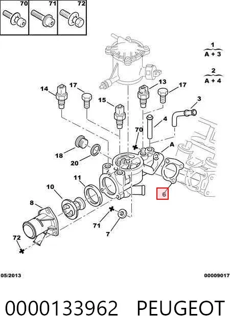 Прокладка корпуса термостата 0000133962 Peugeot/Citroen