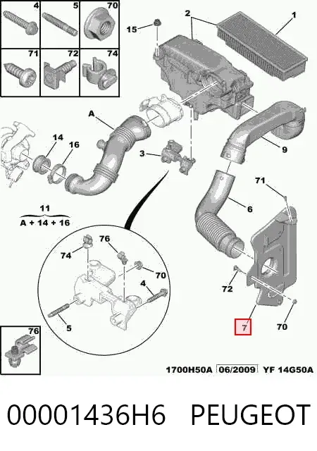  00001436H6 Peugeot/Citroen