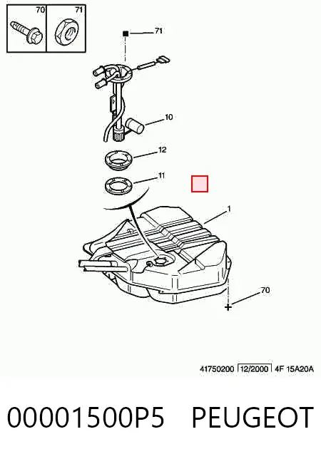 Бензобак 00001500P5 Peugeot/Citroen