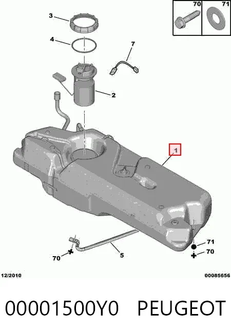 Бензобак 00001500Y0 Peugeot/Citroen