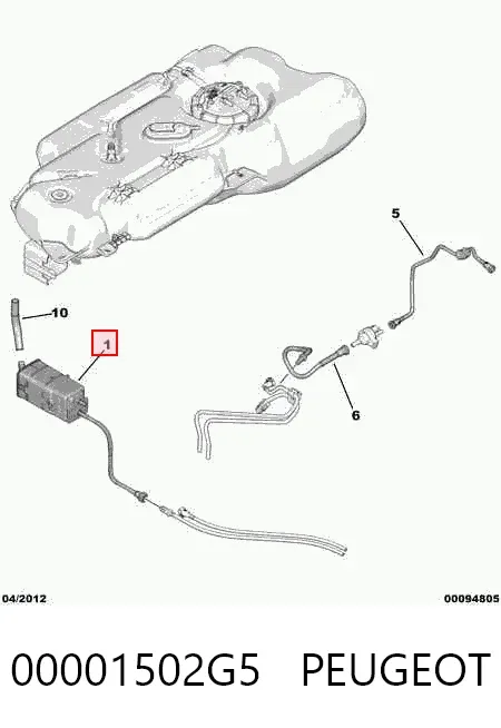 Адсорбер Peugeot 207 WA, WC