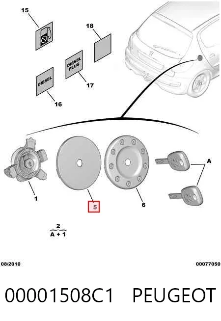 Лючок бензобака Peugeot 206 2A/C