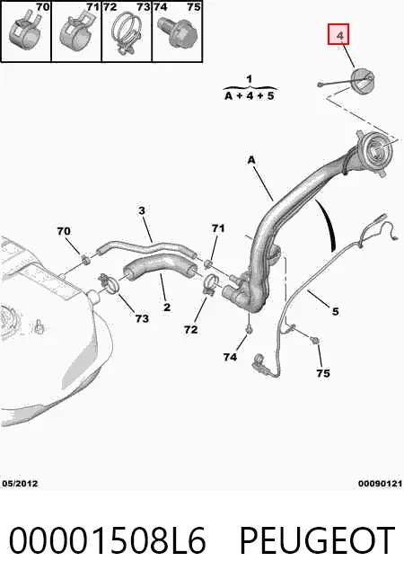 Крышка бензобака 00001508L6 Peugeot/Citroen