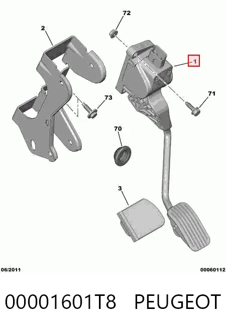 Педаль газа 00001601T8 Peugeot/Citroen