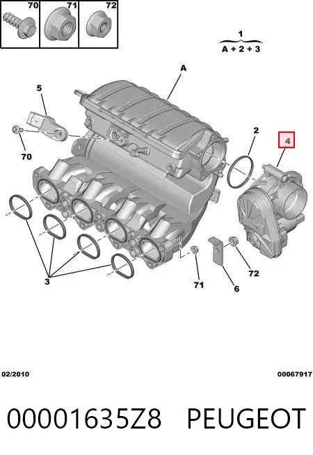 Дроссельная заслонка 00001635Z8 Peugeot/Citroen