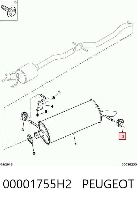 Подушка глушителя 00001755H2 Peugeot/Citroen