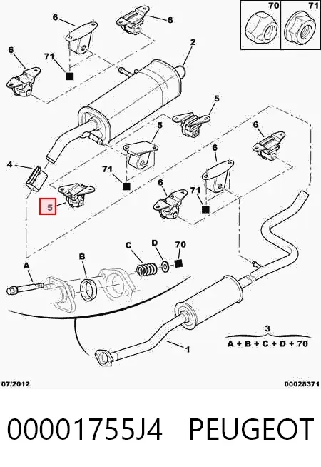 Подушка глушителя 00001755J4 Peugeot/Citroen