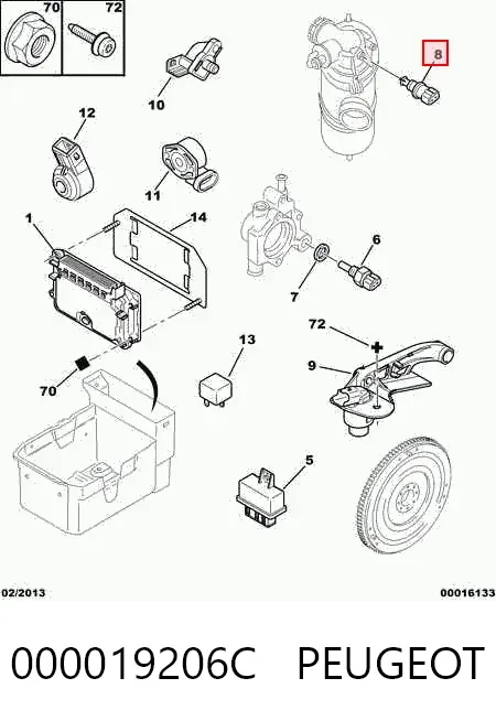 Датчик температуры всасываемого воздуха 000019206C Peugeot/Citroen