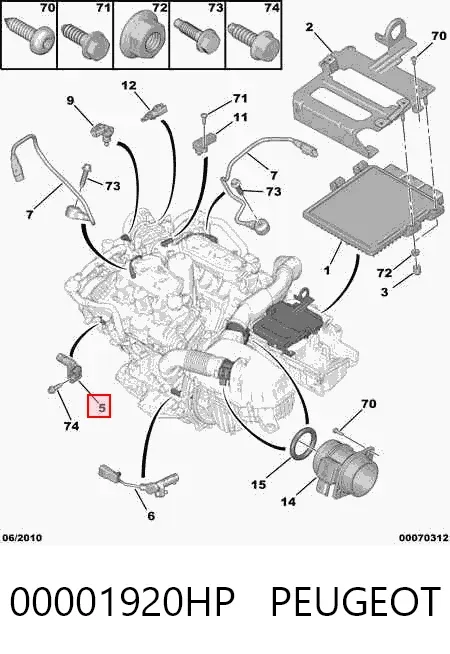 Датчик распредвала 00001920HP Peugeot/Citroen