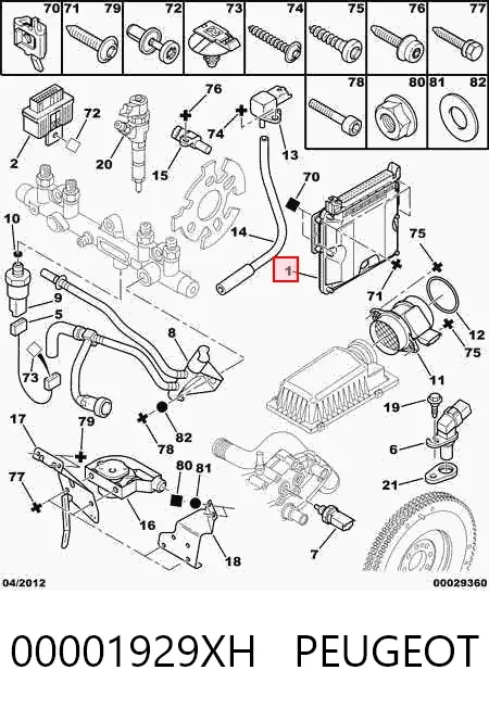 Блок управления двигателем 00001929XH Peugeot/Citroen