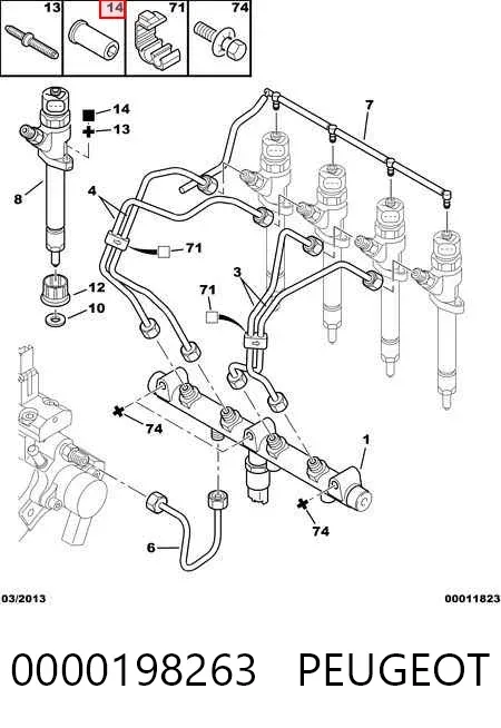 Гайка крепления форсунки 0000198263 Peugeot/Citroen