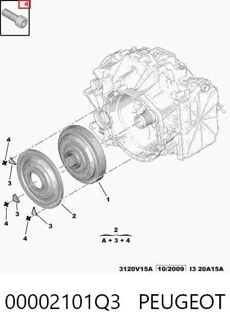 Крышка гидротрансформатора защитная 00002101Q3 Peugeot/Citroen