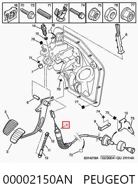 Трос сцепления 00002150AN Peugeot/Citroen