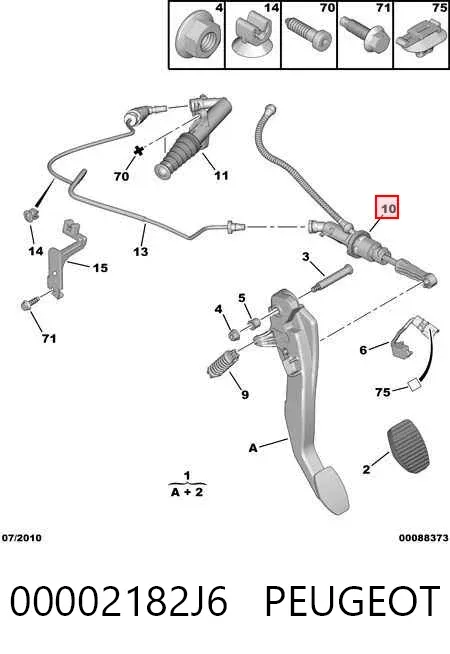 Главный цилиндр сцепления 00002182J6 Peugeot/Citroen