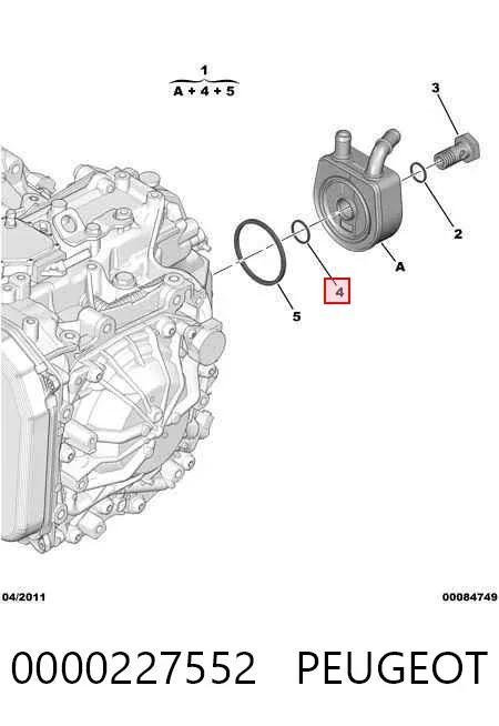 Прокладка теплообменника масла в АКПП 0000227552 Peugeot/Citroen