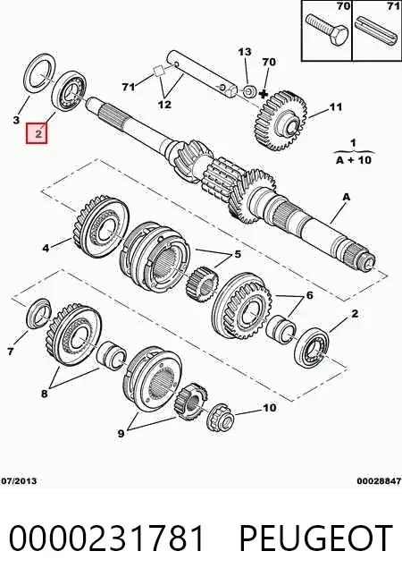 Подшипник первичного вала КПП 0000231781 Peugeot/Citroen
