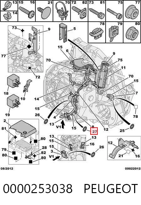 Кольцо уплотнительное датчика скорости КПП (привода) 0000253038 Peugeot/Citroen