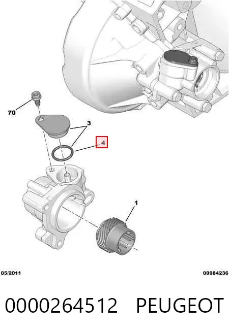 Кольцо уплотнительное датчика скорости КПП (привода) 0000264512 Peugeot/Citroen