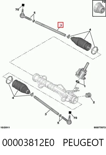 Рулевая тяга 00003812E0 Peugeot/Citroen