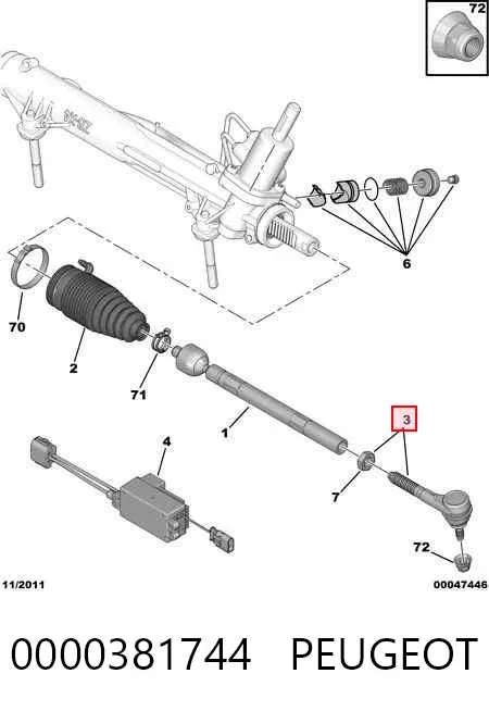 Рулевой наконечник 0000381744 Peugeot/Citroen