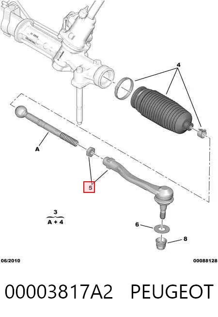 Рулевой наконечник 00003817A2 Peugeot/Citroen