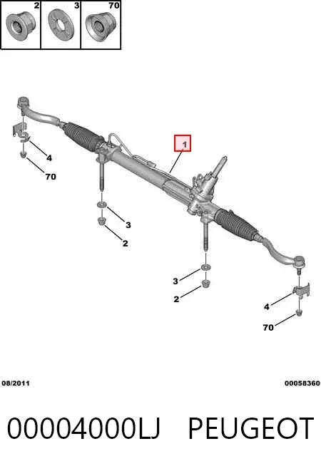 Рулевая рейка 00004000LJ Peugeot/Citroen