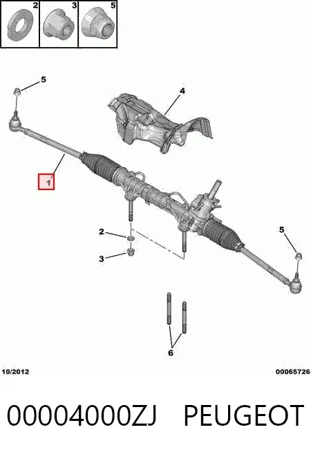 Рулевая рейка 00004000ZJ Peugeot/Citroen