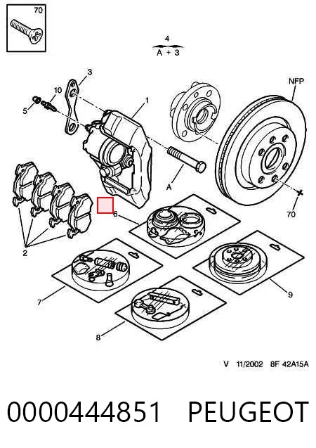 Ремкомплект переднего суппорта 0000444851 Peugeot/Citroen