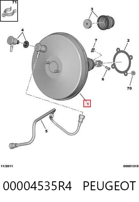 Усилитель тормозов 00004535R4 Peugeot/Citroen