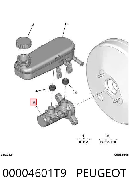Главный тормозной цилиндр 00004601T9 Peugeot/Citroen