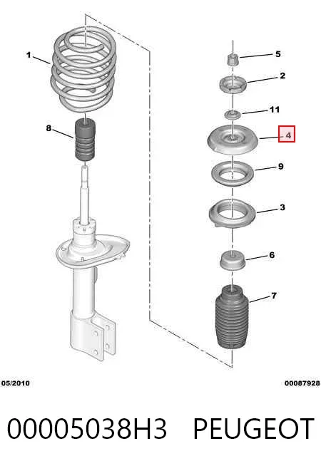 Опора переднего амортизатора 00005038H3 Peugeot/Citroen