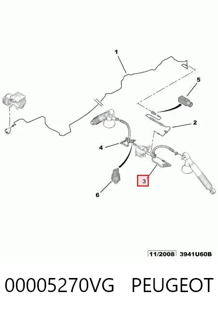 Трубка пневматическая заднего амортизатора левого 00005270VG Peugeot/Citroen