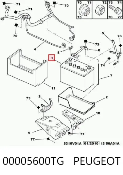 Аккумулятор Пежо 12 В (00005600TG)