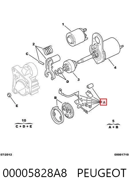 Щеткодержатель стартера 00005828A8 Peugeot/Citroen
