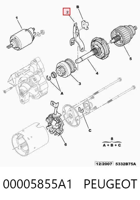 Вилка стартера 00005855A1 Peugeot/Citroen