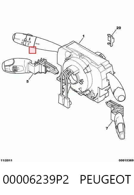 Подрулевой переключатель 00006239P2 Peugeot/Citroen