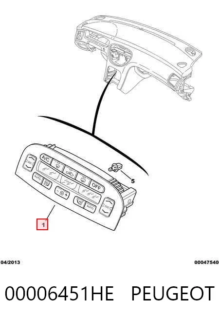 Блок управления кондиционером Peugeot 607 9D, 9U