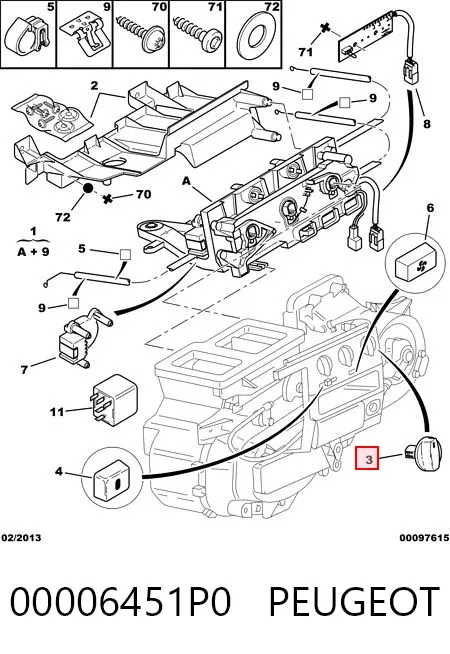 Блок управления кондиционером 00006451P0 Peugeot/Citroen