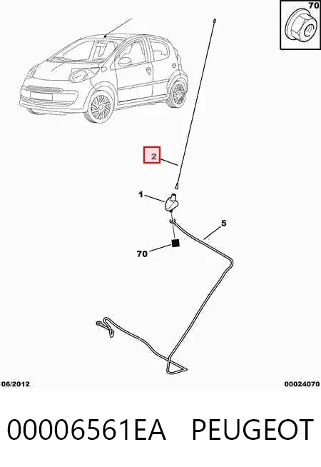 Шток антенны 00006561EA Peugeot/Citroen