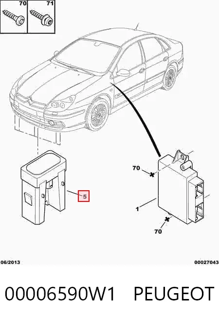 Радар смены полосы движения 00006590W1 Peugeot/Citroen