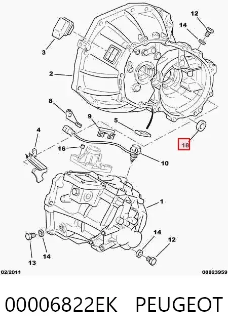 Сальник АКПП/КПП (входного/первичного вала) 00006822EK Peugeot/Citroen