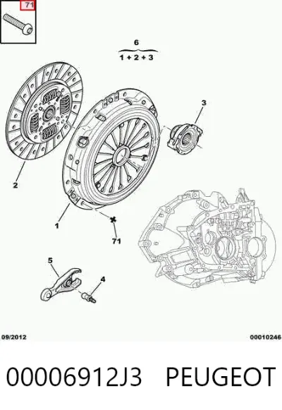 Болт крепления корзины сцепления PEUGEOT 00006912J3