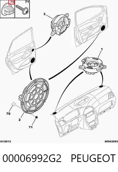 Пистон крепления обшивки двери 00006992G2 Peugeot/Citroen