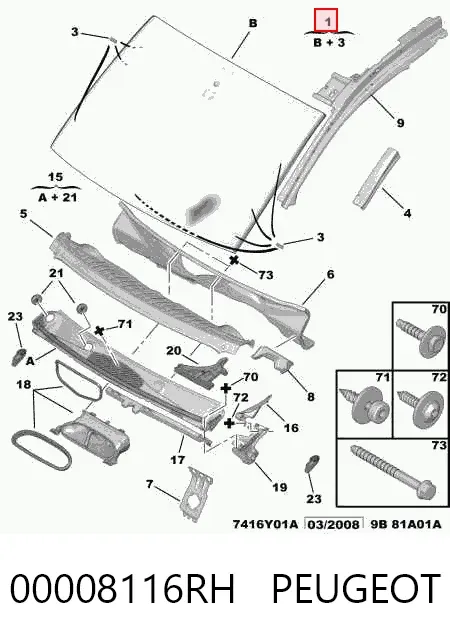 Лобовое стекло Citroen Berlingo B9