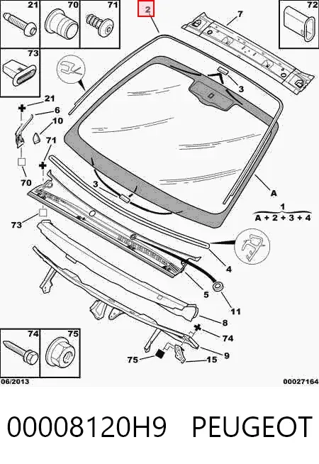 Уплотнитель лобового стекла верхний GS2010P120X Icor