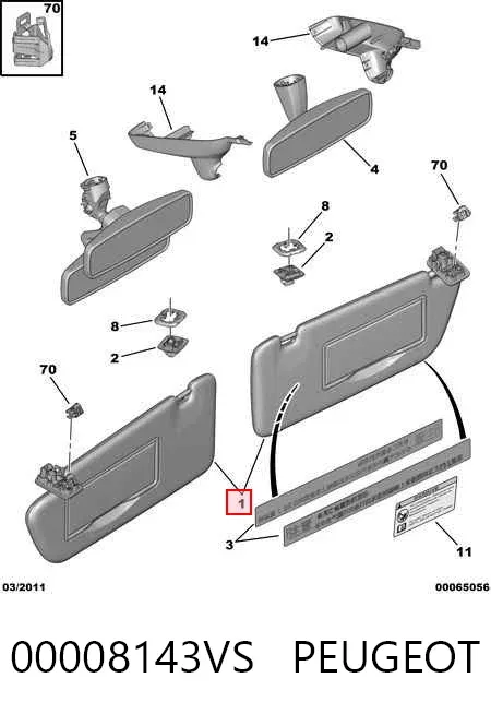 Солнцезащитный козырек 00008143VS Peugeot/Citroen