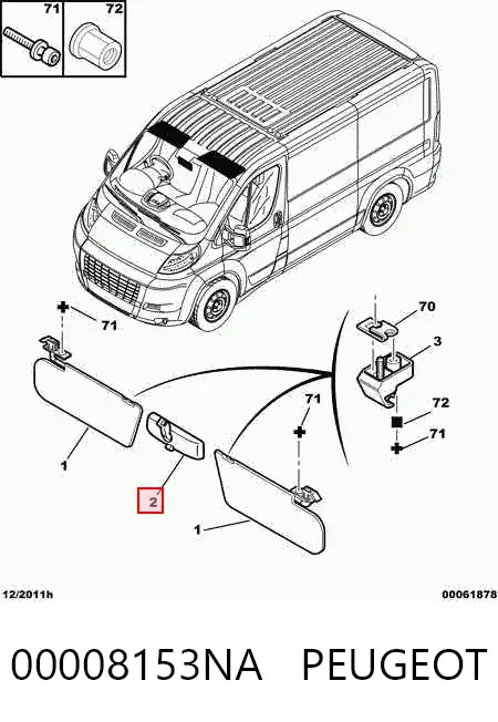 Зеркало заднего вида 00008153NA Peugeot/Citroen