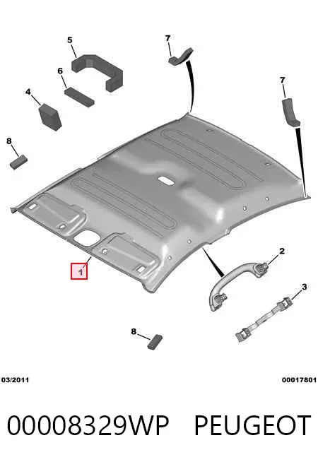 Обивка крыши (потолок) 00008329WP Peugeot/Citroen